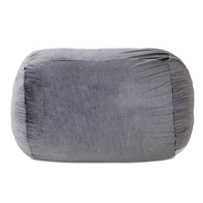 Pouf causeuse en fausse fourrure - 64 - Gris loup