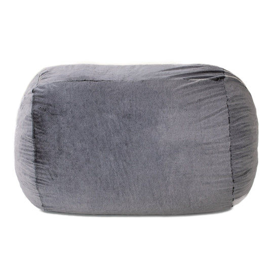 Pouf causeuse en fausse fourrure - 64 - Gris loup