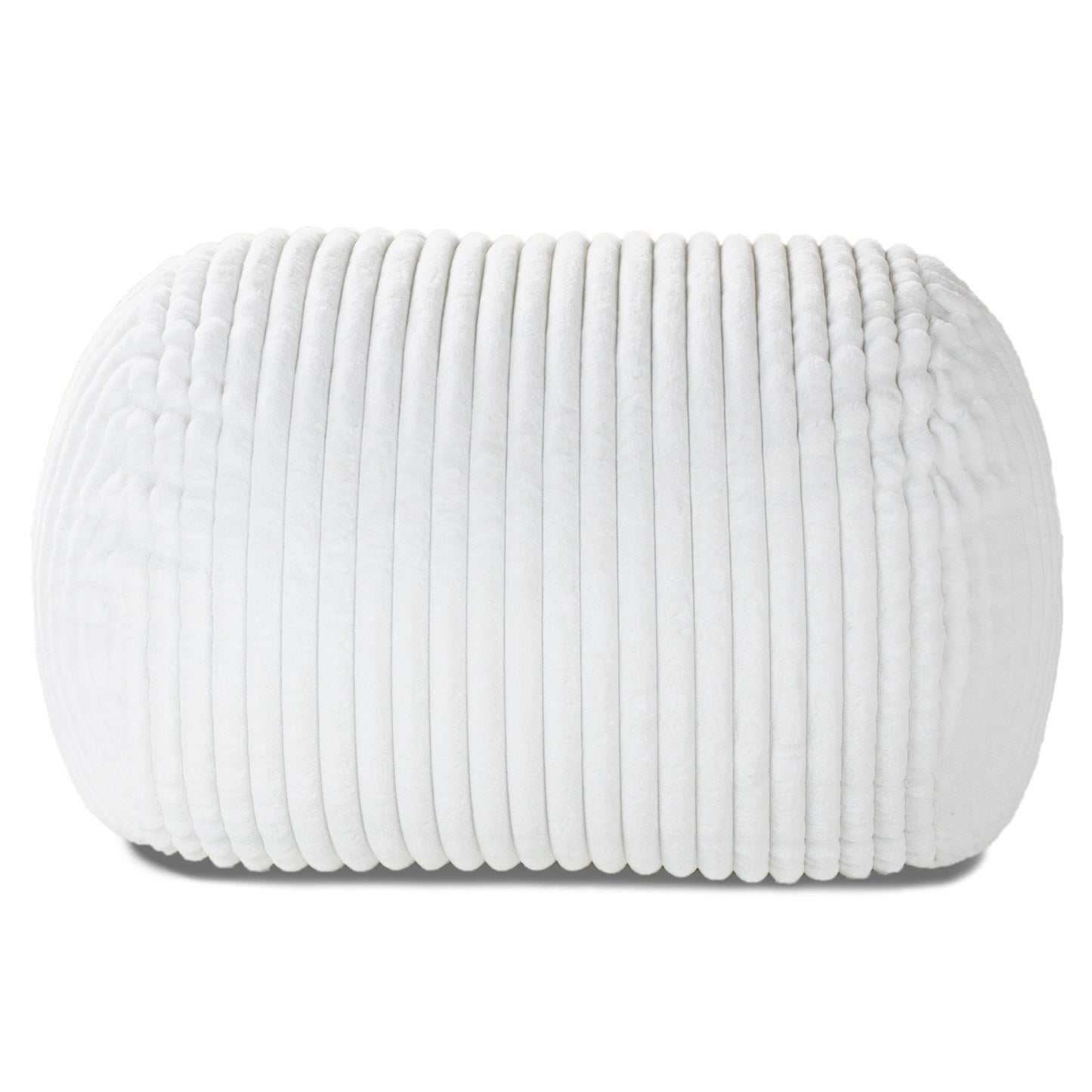 Pouf causeuse en fausse fourrure côtelée et pelucheuse - 64 - Crème