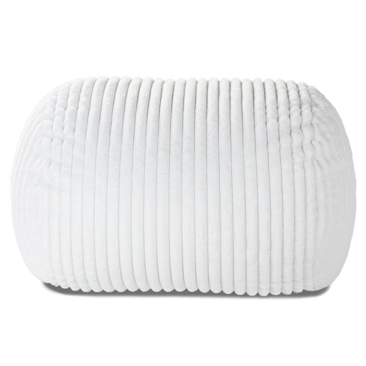 Pouf causeuse en fausse fourrure côtelée et pelucheuse - 64 - Crème