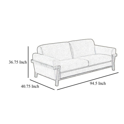 Canapé Pola, 95 pouces, 2 coussins décoratifs, similicuir marron foncé moderne
