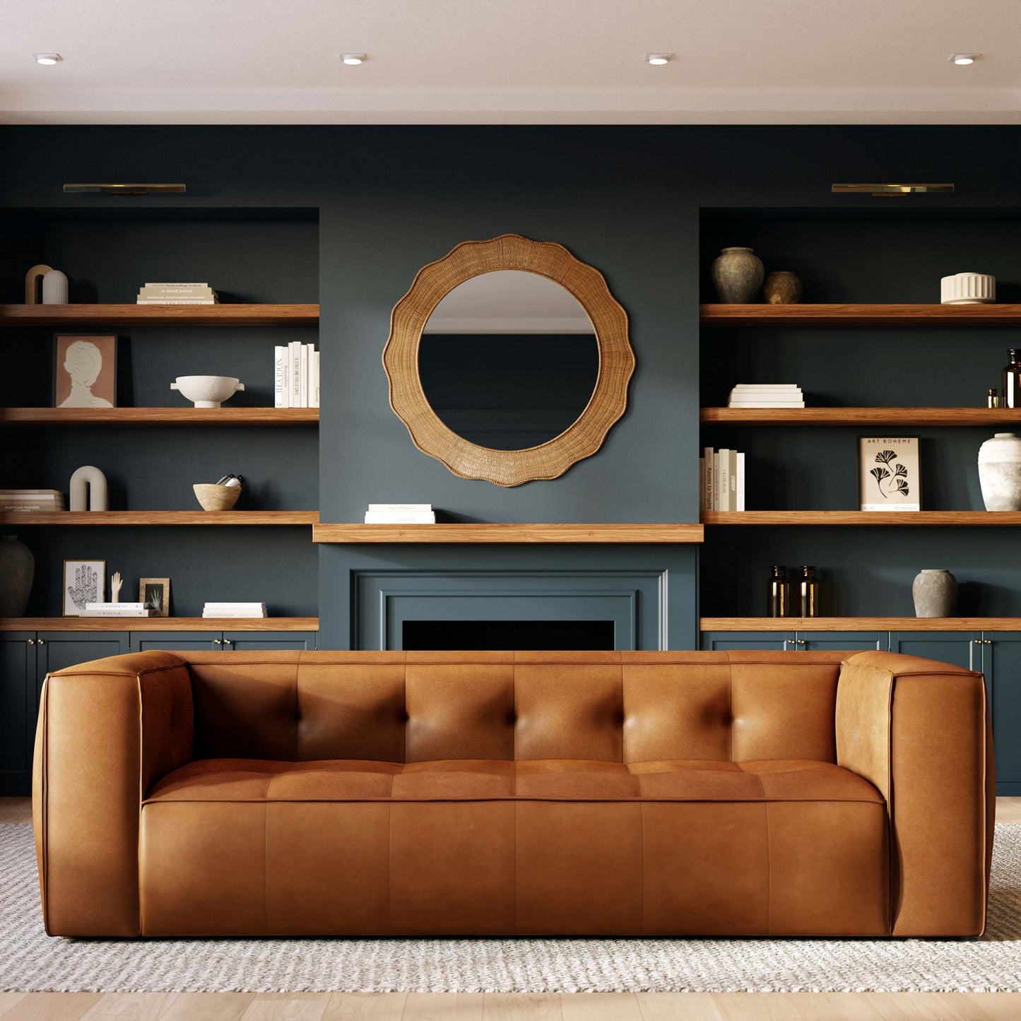 Canapé Poly &amp; Bark Capa 92 - Cuir italien véritable pleine fleur