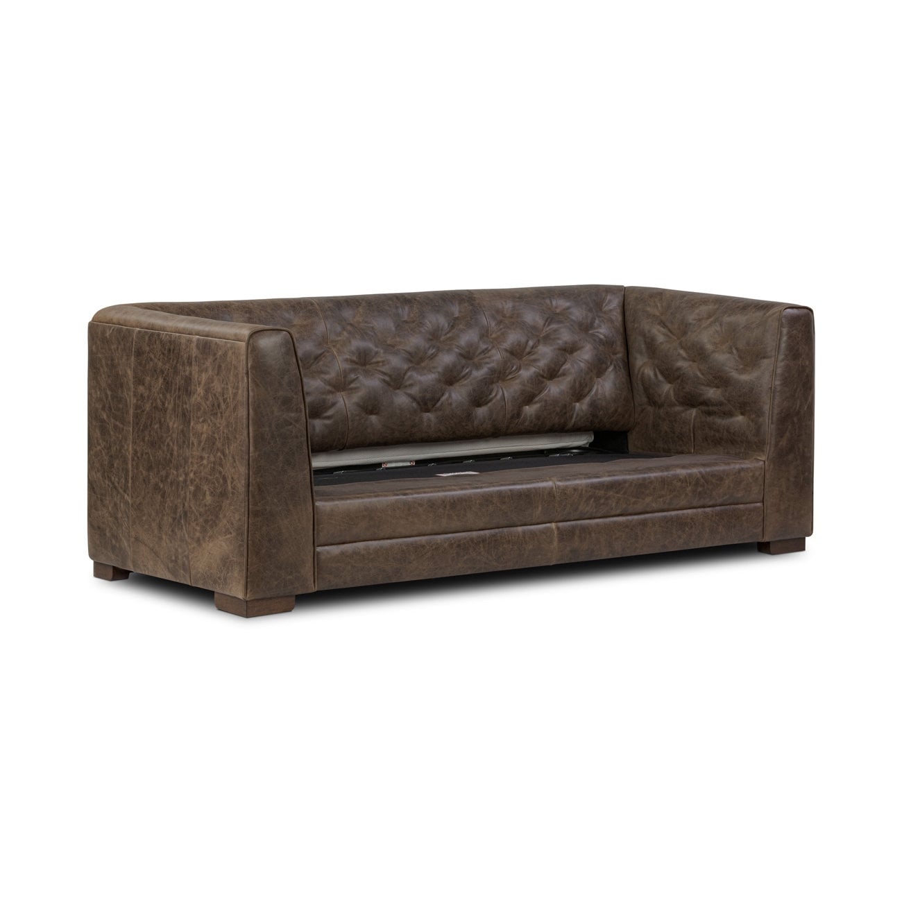 Canapé-lit convertible gigogne en cuir véritable Poly &amp; Bark Essex 86