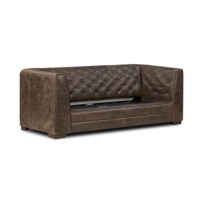 Canapé-lit convertible gigogne en cuir véritable Poly &amp; Bark Essex 86
