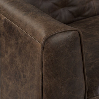 Canapé-lit convertible gigogne en cuir véritable Poly &amp; Bark Essex 86