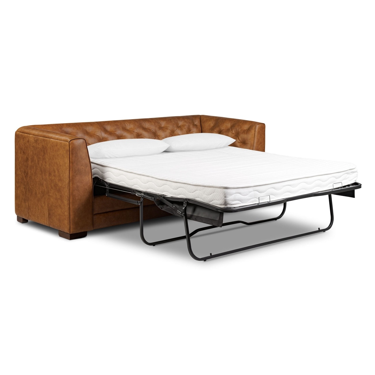 Canapé-lit convertible gigogne en cuir véritable Poly &amp; Bark Essex 86