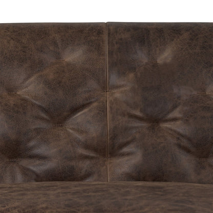 Canapé-lit convertible gigogne en cuir véritable Poly &amp; Bark Essex 86