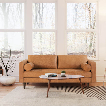 Canapé d'appartement Poly &amp; Bark Napa 72 - Cuir italien véritable pleine fleur