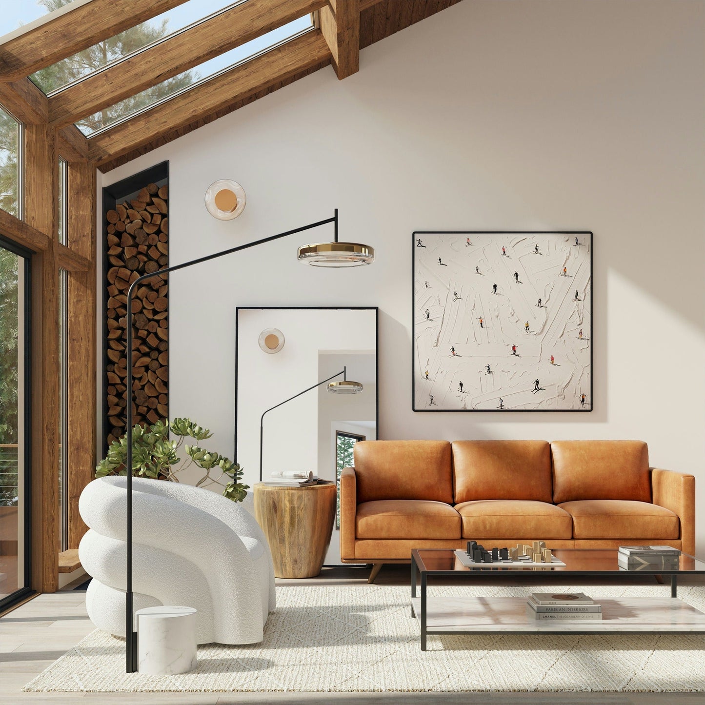 Canapé Poly &amp; Bark Nolita 85 - Cuir italien véritable pleine fleur