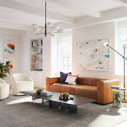 Canapé Canale Poly &amp; Bark - Cuir italien véritable pleine fleur