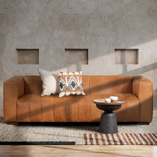 Canapé Canale Poly &amp; Bark - Cuir italien véritable pleine fleur