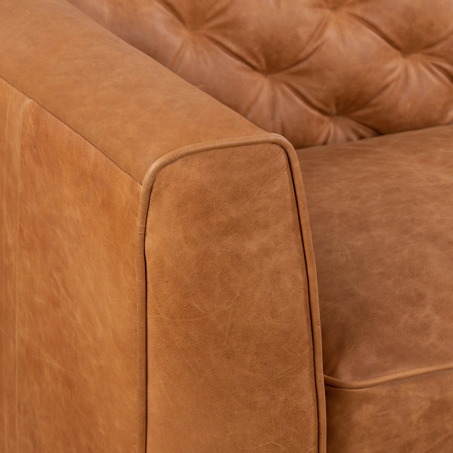 Canapé d'appartement Poly &amp; Bark Essex 74 - Cuir italien véritable pleine fleur