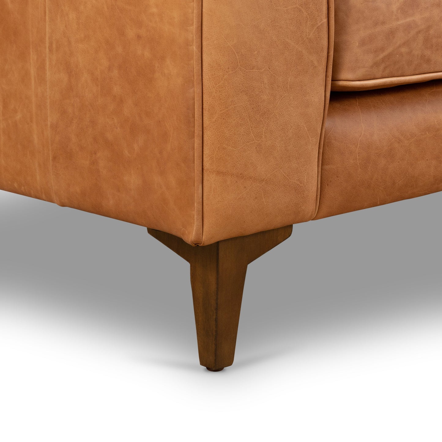 Canapé d'appartement Poly &amp; Bark Essex 74 - Cuir italien véritable pleine fleur