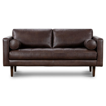 Canapé d'appartement Poly &amp; Bark Napa 72 - Cuir italien véritable pleine fleur