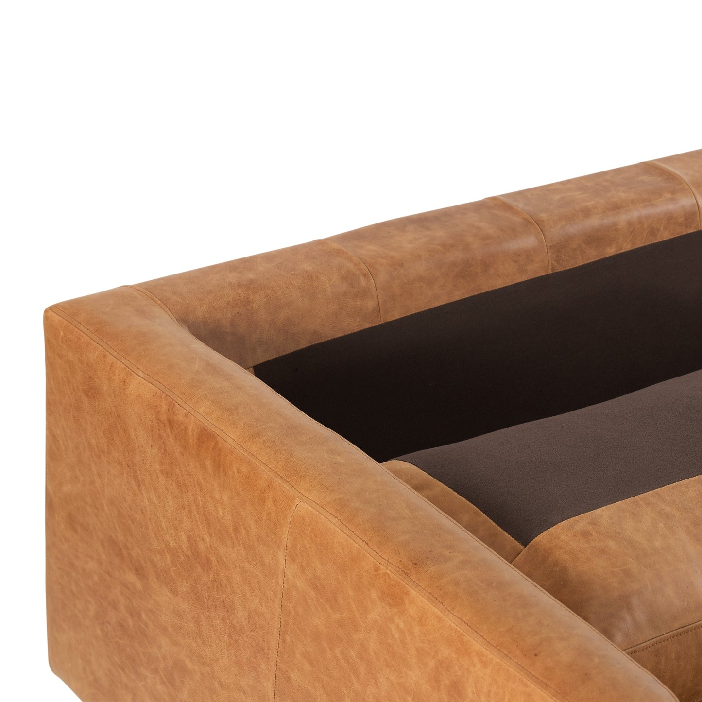 Canapé d'appartement Poly &amp; Bark Napa 72 - Cuir italien véritable pleine fleur