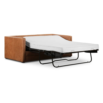 Canapé-lit convertible gigogne en cuir Napa 82 de Poly &amp; Bark - Cuir italien véritable pleine fleur