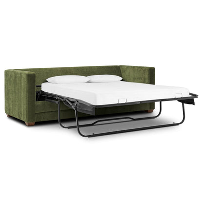 Canapé-lit gigogne Poly and Bark Napa 82 en vert vieilli