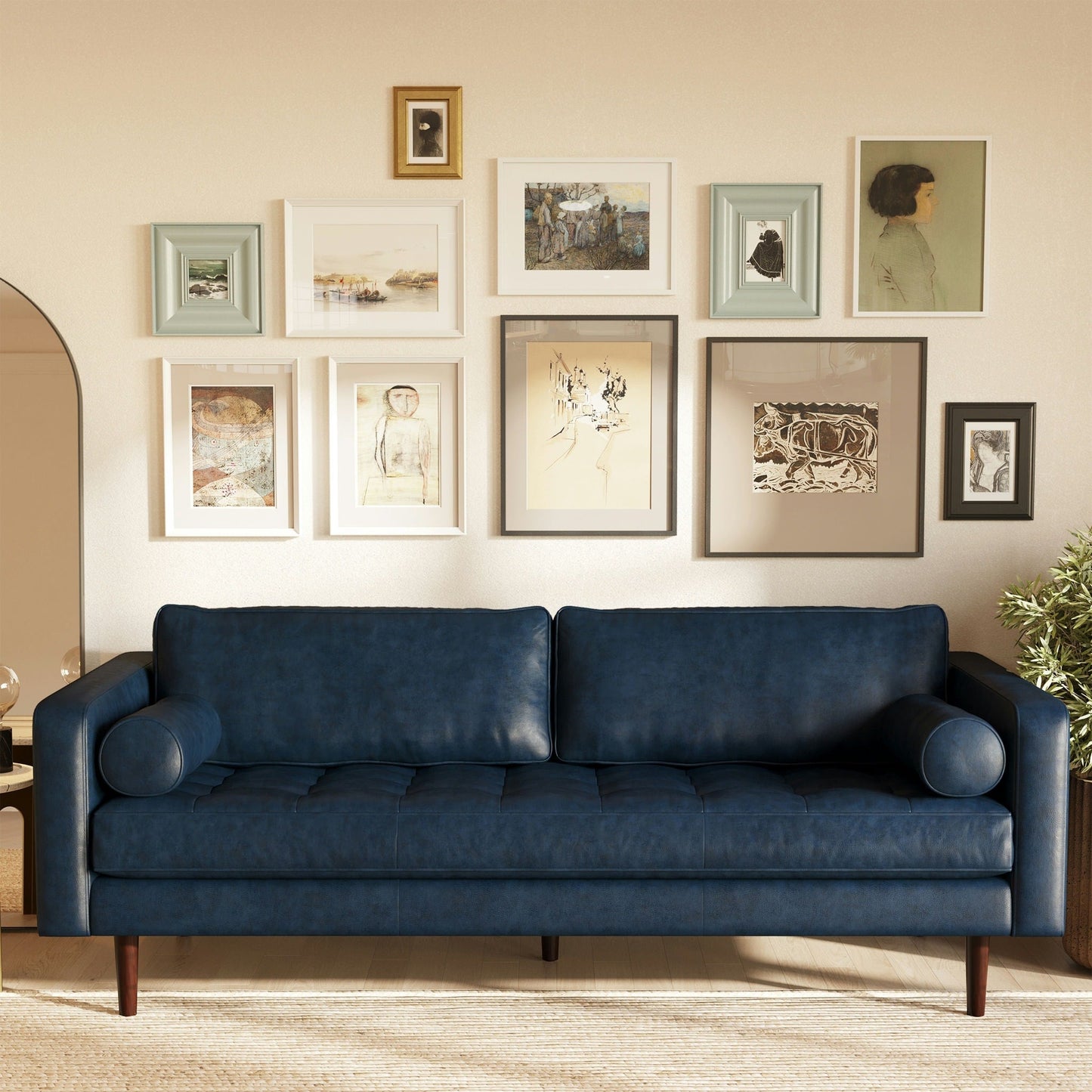 Canapé Poly &amp; Bark Napa 88.5 - Cuir italien véritable