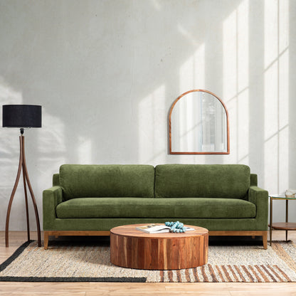 Canapé Poly &amp; Bark Zyon 90 en velours vert vieilli