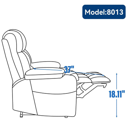 Fauteuil inclinable en polyester à double moteur avec massage, chauffage et porte-gobelets