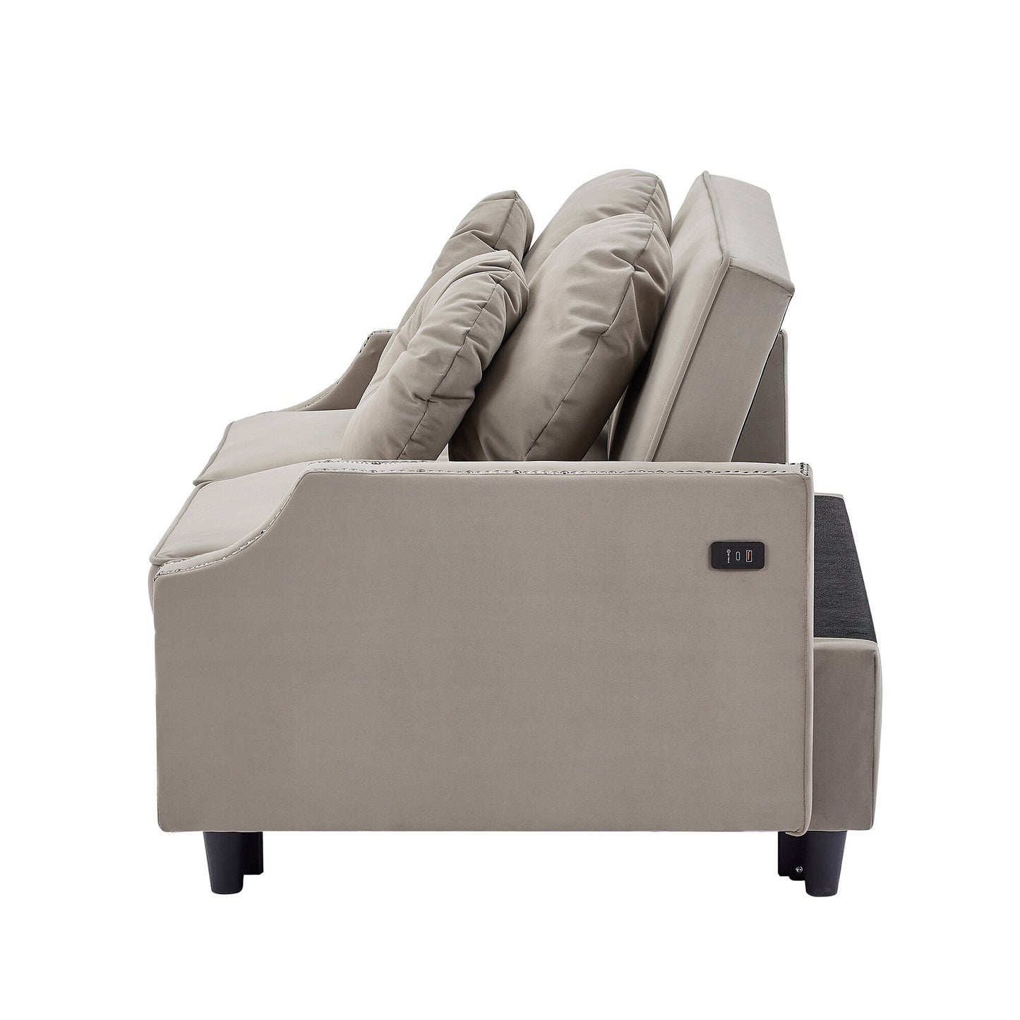 Canapé-lit réglable en polyester avec ports USB