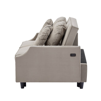 Canapé-lit réglable en polyester avec ports USB