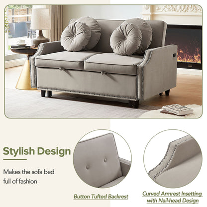 Canapé-lit réglable en polyester avec ports USB