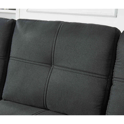 Canapé sectionnel en lin, chaise longue réversible avec lit gigogne