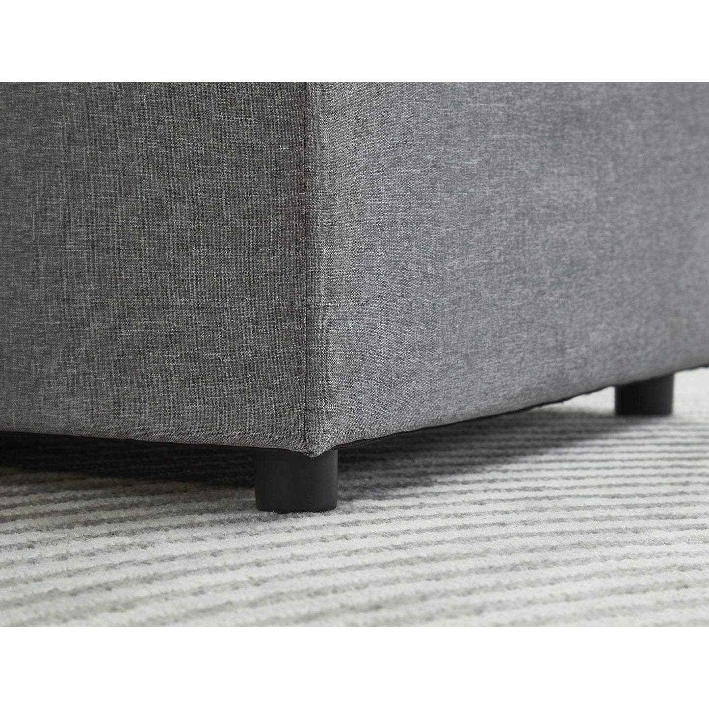 Canapé sectionnel en lin, chaise longue réversible avec lit gigogne