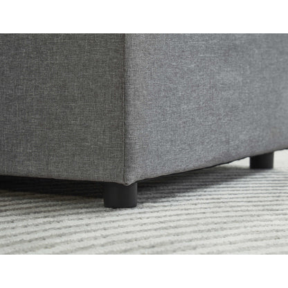 Canapé sectionnel en lin, chaise longue réversible avec lit gigogne