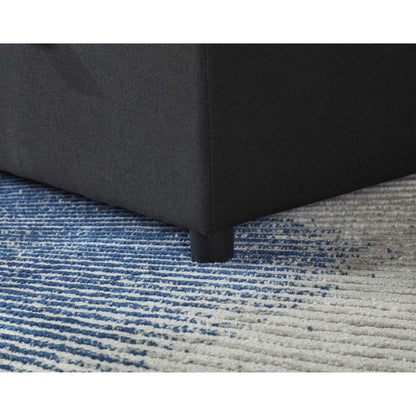 Canapé sectionnel en lin, chaise longue réversible avec lit gigogne