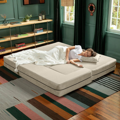 Canapé-lit convertible California King et poufs Porch &amp; Den