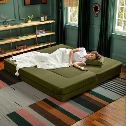 Canapé-lit convertible California King et poufs Porch &amp; Den