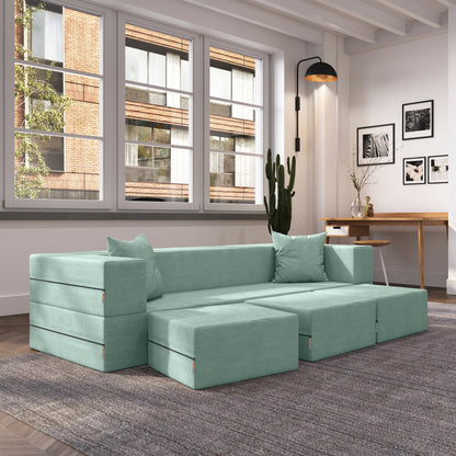 Canapé-lit convertible California King et poufs Porch &amp; Den