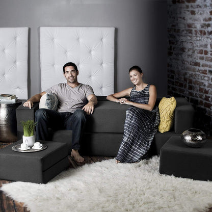 Canapé-lit convertible California King et poufs Porch &amp; Den