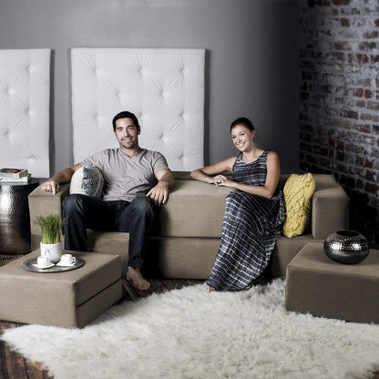 Canapé-lit convertible California King et poufs Porch &amp; Den