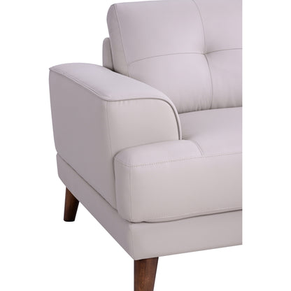 Canapé transitionnel Anzio en cuir pleine fleur de Porter Designs, couleur crème