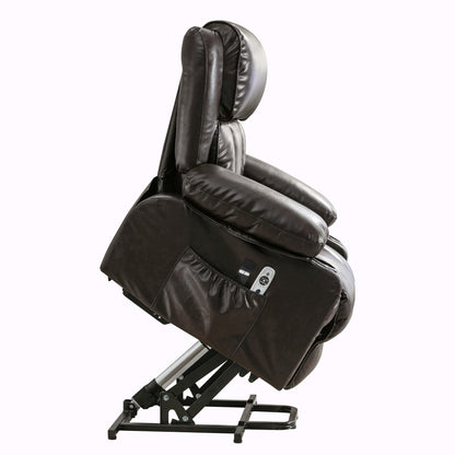 Fauteuil de massage électrique avec fonctions chauffantes et vibrantes, cuir polaire et port USB