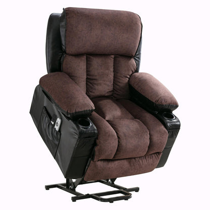 Fauteuil de massage électrique avec fonctions chauffantes et vibrantes, cuir polaire et port USB