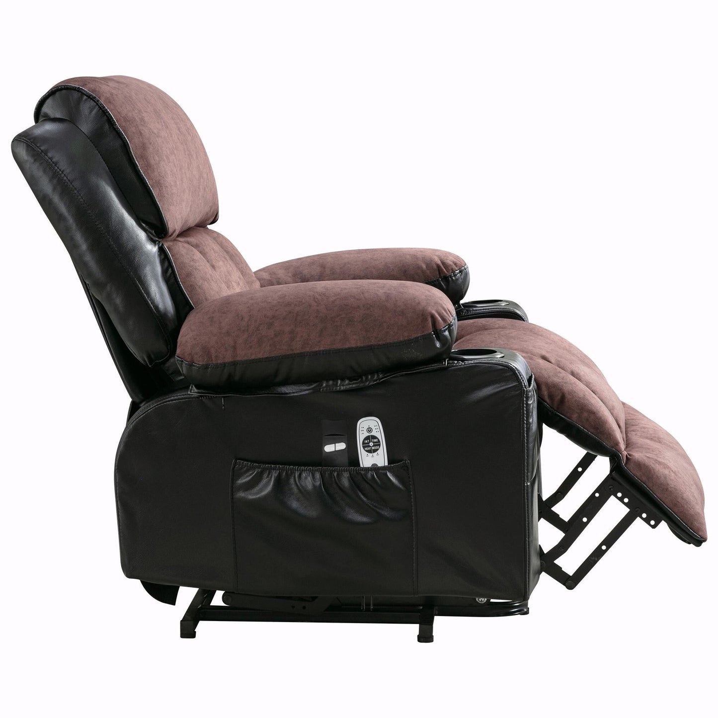 Fauteuil de massage électrique avec fonctions chauffantes et vibrantes, cuir polaire et port USB