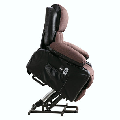 Fauteuil de massage électrique avec fonctions chauffantes et vibrantes, cuir polaire et port USB