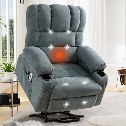 Fauteuil de massage électrique avec chauffage, vibrations et port USB