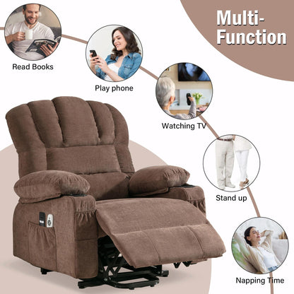 Fauteuil de massage électrique avec chauffage, vibrations et port USB