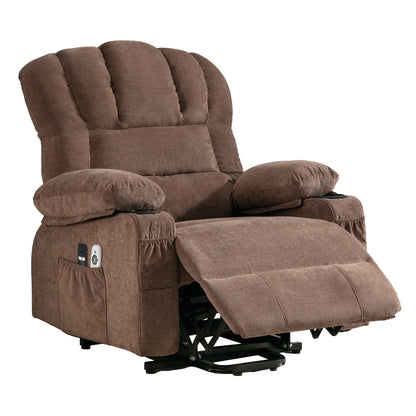 Fauteuil de massage électrique releveur, adapté aux personnes âgées, avec fonctions de chauffage et de vibration, et port USB.