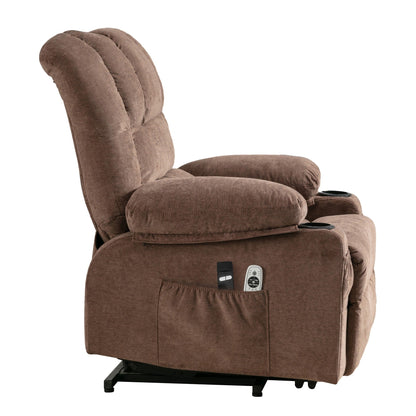 Fauteuil de massage électrique releveur, adapté aux personnes âgées, avec fonctions de chauffage et de vibration, et port USB.
