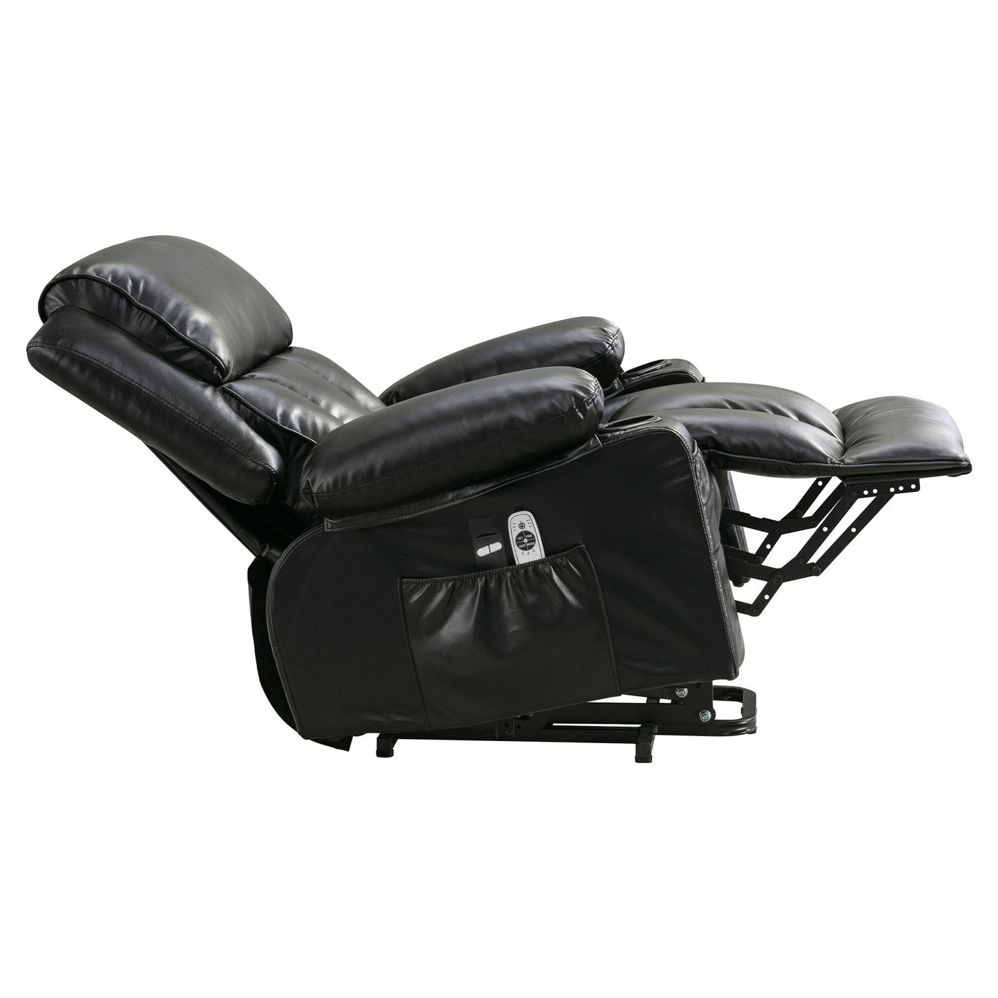 Fauteuil de massage électrique releveur, adapté aux personnes âgées, avec fonctions de chauffage et de vibration, cuir polaire et port USB