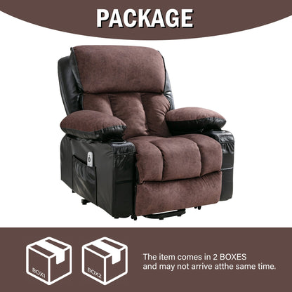 Fauteuil de massage électrique, adapté aux personnes âgées, avec fonctions de chauffage et de vibration, cuir PU avec USB, c