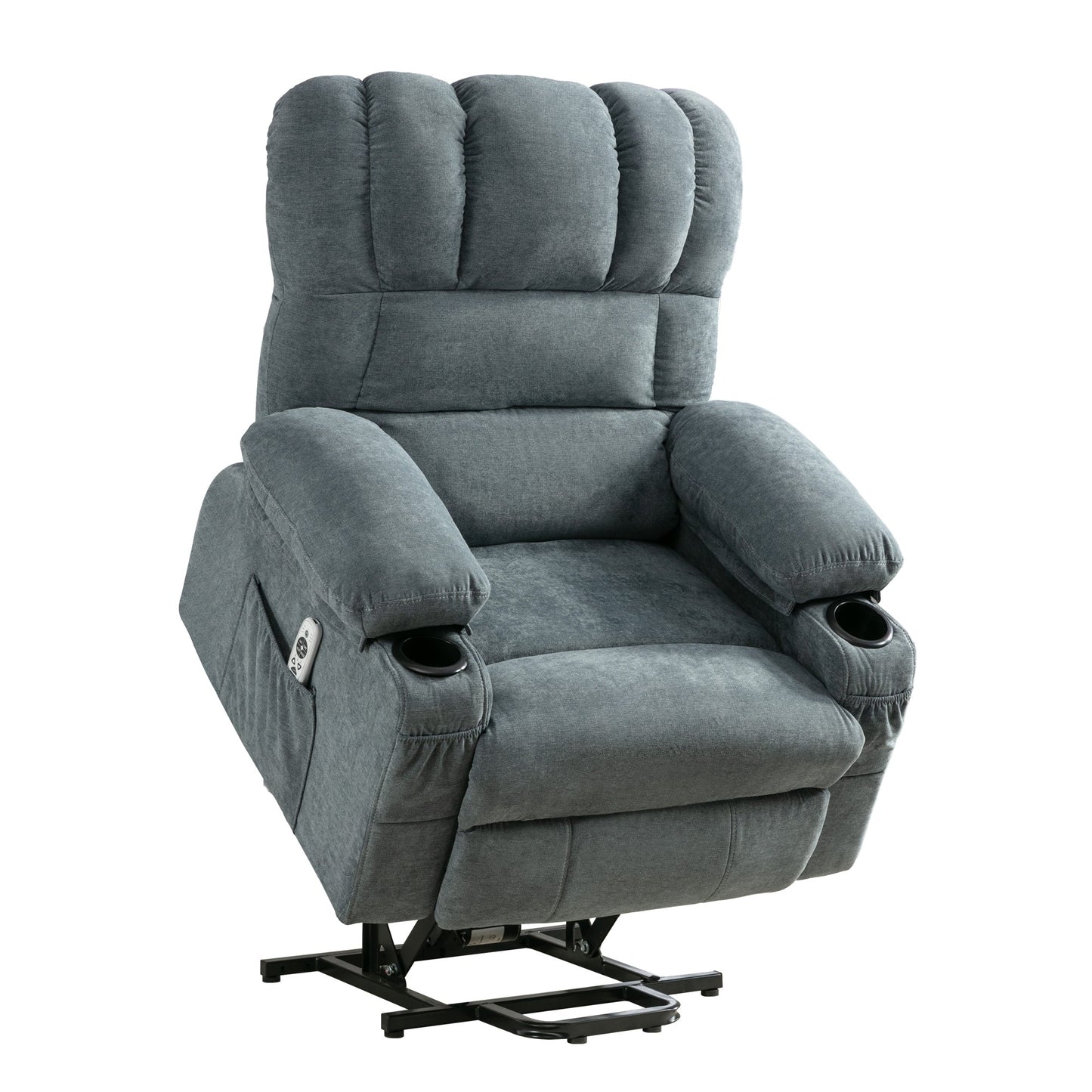 Fauteuil de massage électrique, adapté aux personnes âgées, avec fonctions de chauffage et de vibration, cuir PU avec USB, c
