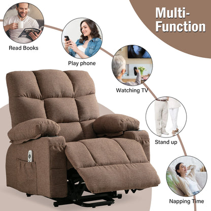 Fauteuil de massage électrique, adapté aux personnes âgées, avec fonctions de chauffage et de vibration, cuir PU avec USB, c