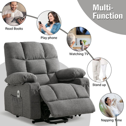 Fauteuil de massage électrique, adapté aux personnes âgées, avec fonctions de chauffage et de vibration, cuir PU avec USB, c
